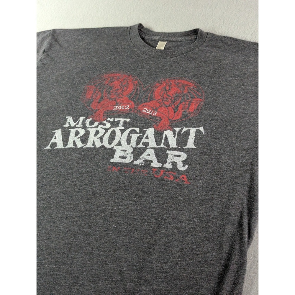 American Apparel Mens Most Arrogant Bar Graphic T-Shirt XL Gray Barley's SC